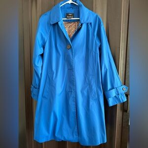Dennis Basso Vibrant Blue Trench Coat